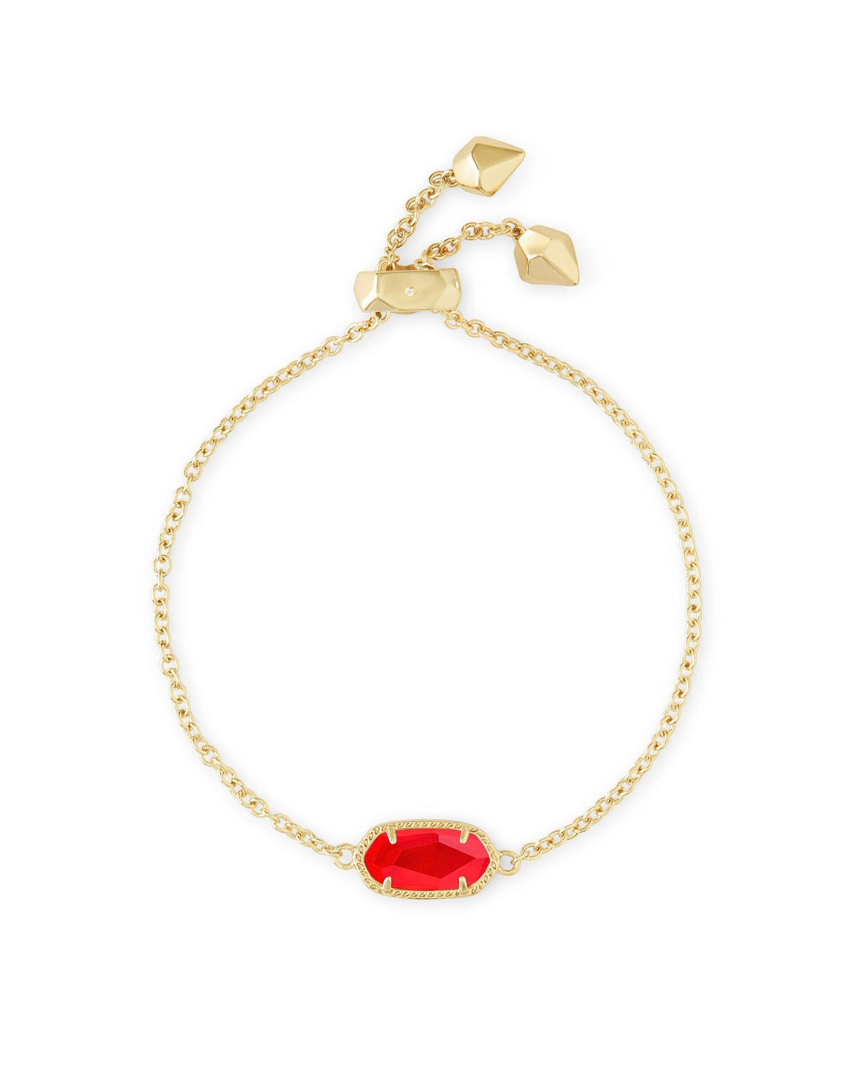 Avaline Elaina Gold Adjustable Chain Bracelet in Emerald Cat’s Eye