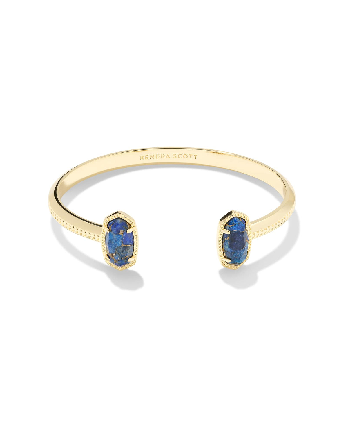 Avaline Elton Gold Cuff Bracelet in Ivory Mother-of-Pearl