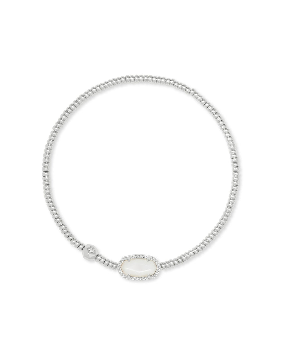 Avaline Grayson Silver Stretch Bracelet in Ivory Mother-of-Pearl