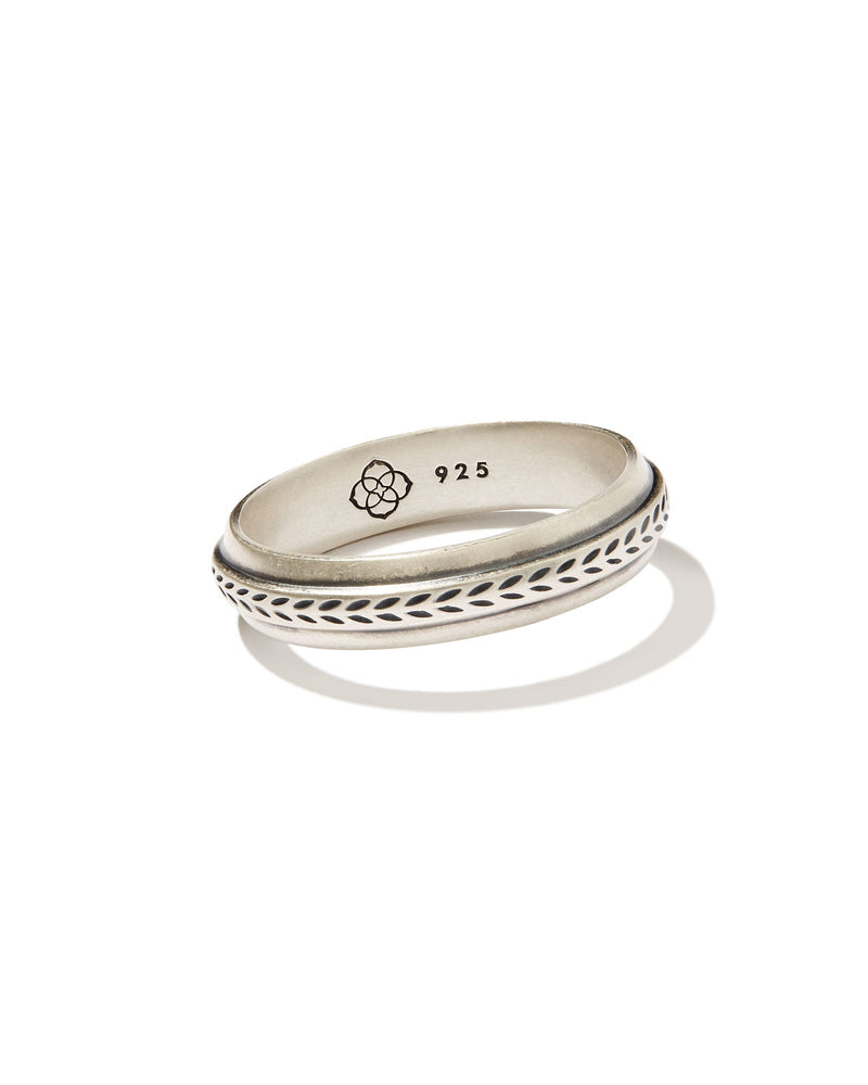 Avaline Hicks Band Ring in Oxidized Sterling Silver