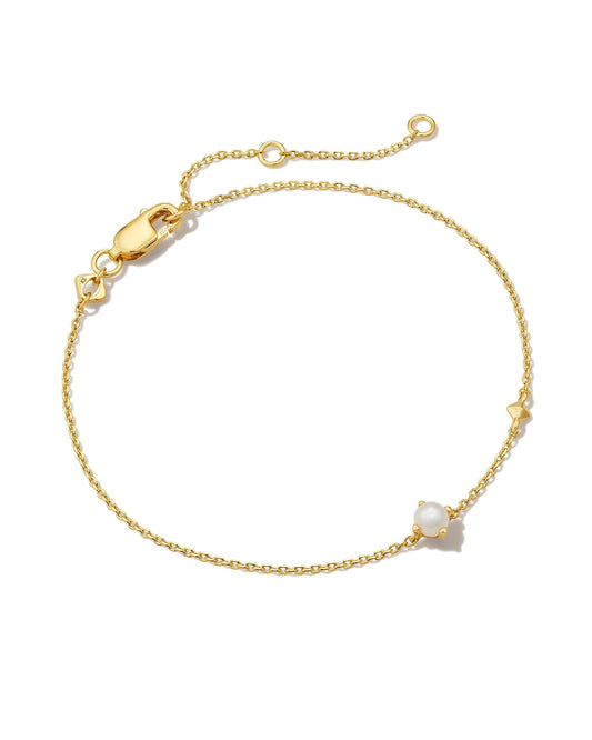 Avaline Maisie 18k Gold Vermeil September Delicate Chain Bracelet