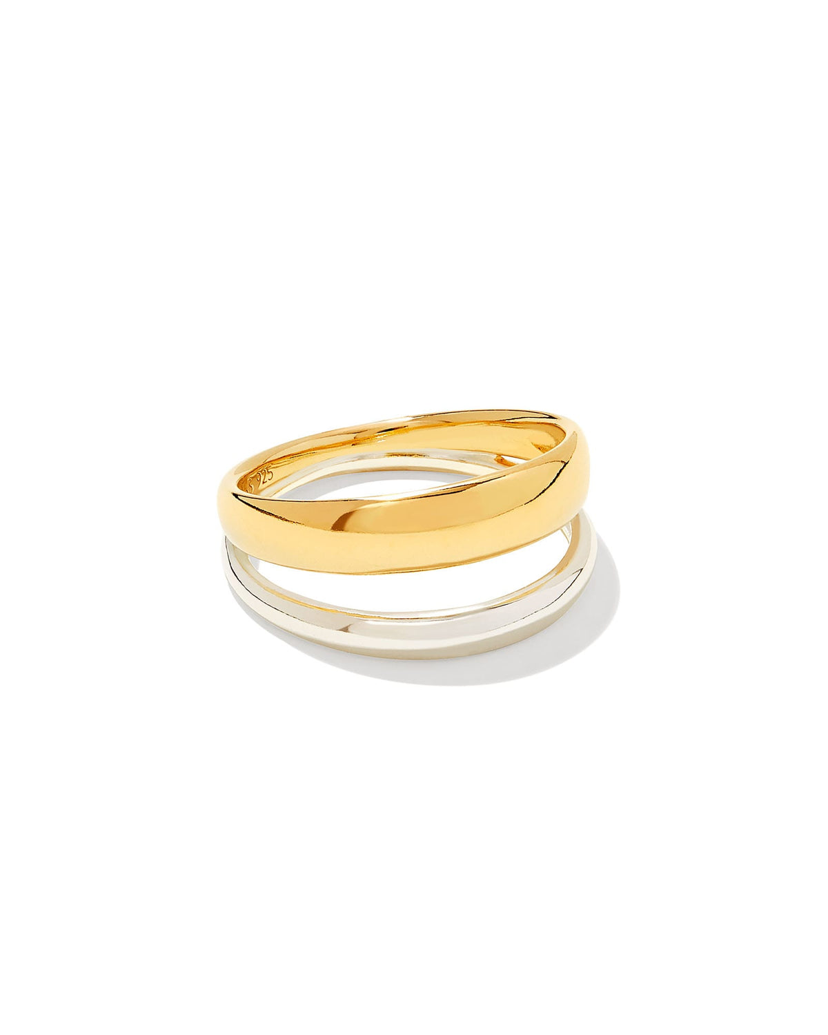 Avaline Meg Double Band Ring in Mixed Metal