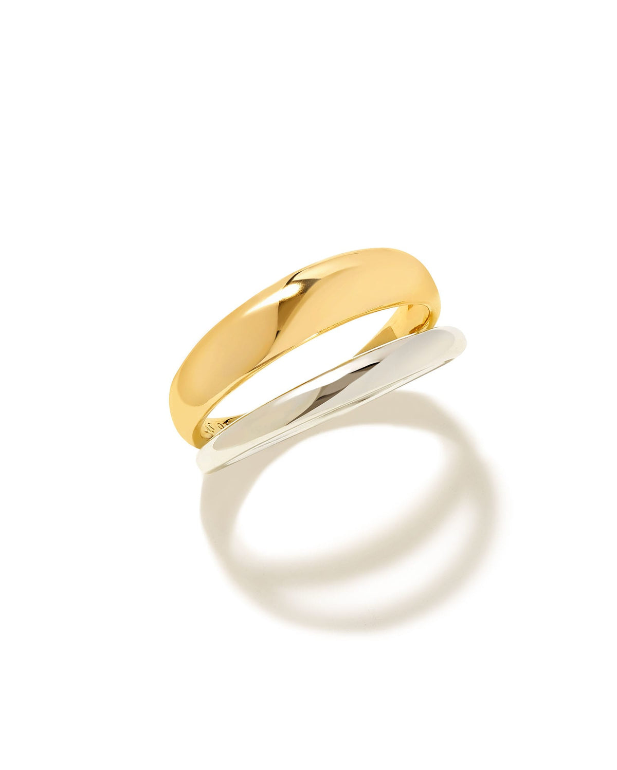Avaline Meg Double Band Ring in Mixed Metal