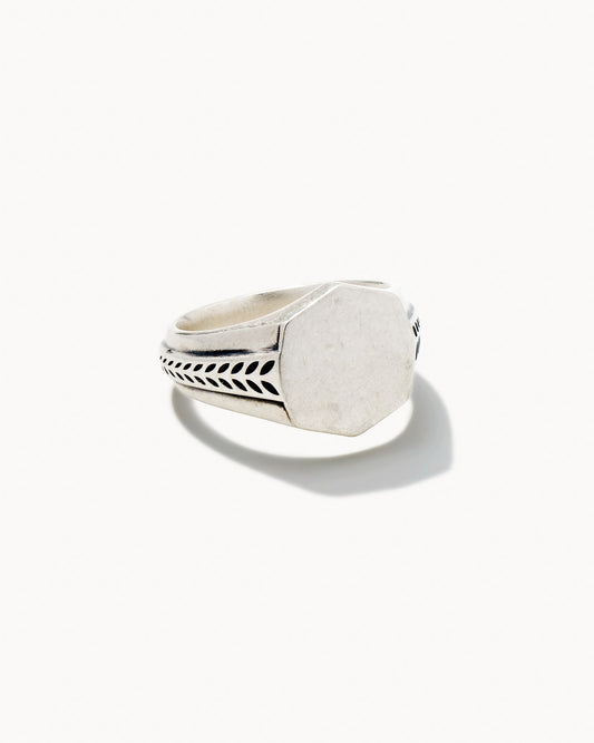 Avaline Hicks Signet Ring in Oxidized Sterling Silver