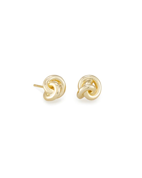 Avaline Presleigh Love Knot Stud Earrings in Gold