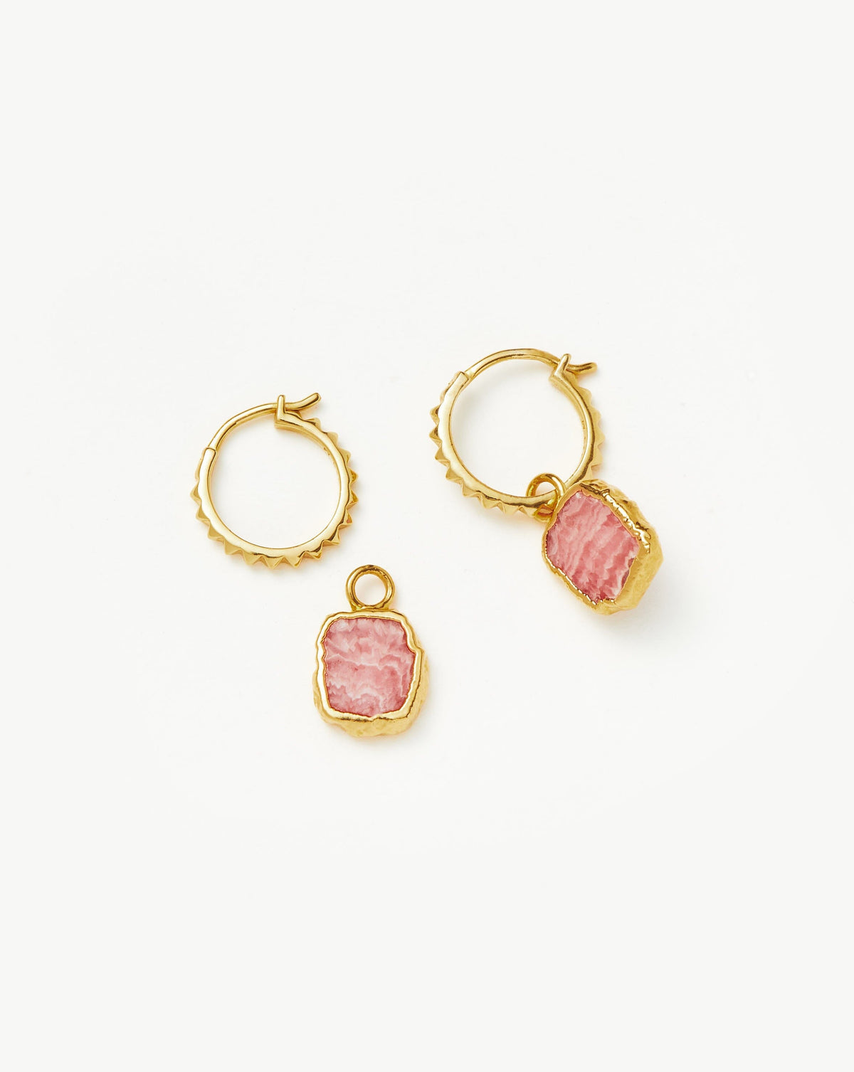 Avaline Mini Pyramid Charm Hoop Earrings