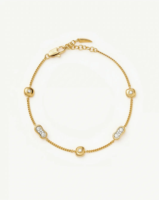 Avaline Molten Pavé Multi Charm Bracelet