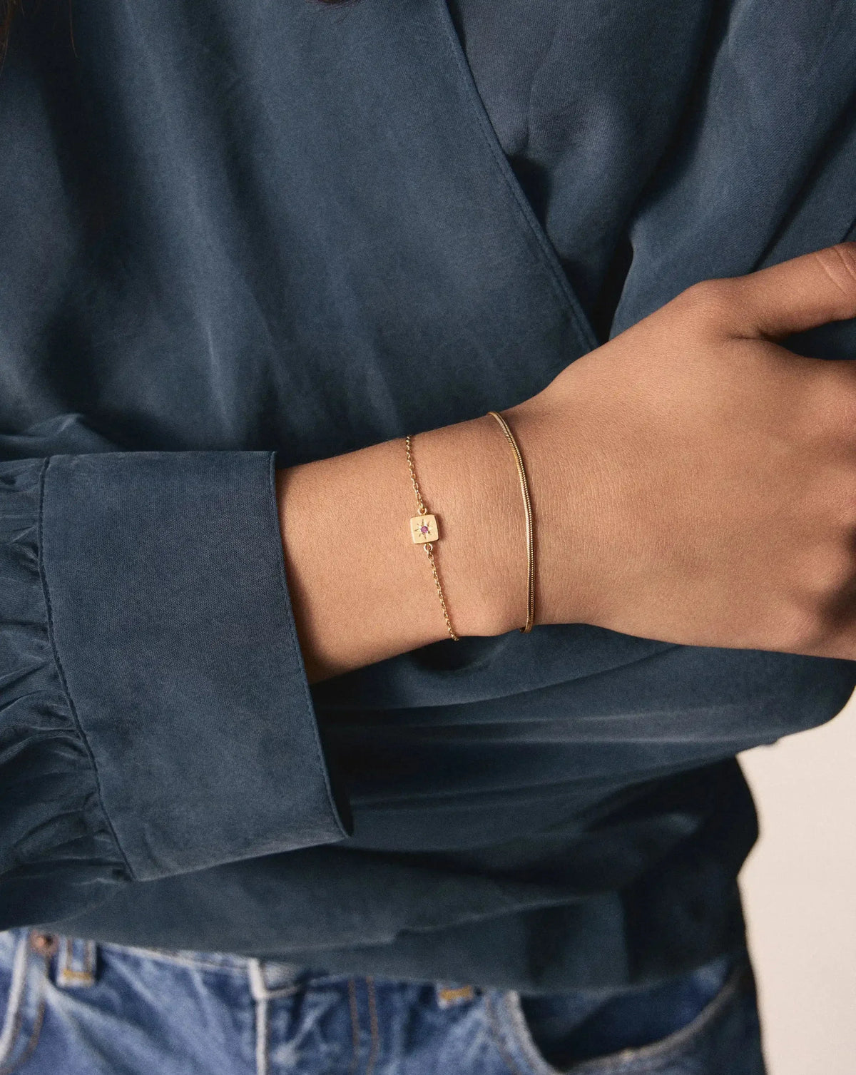 Avaline October Birthstone Slider Bracelet