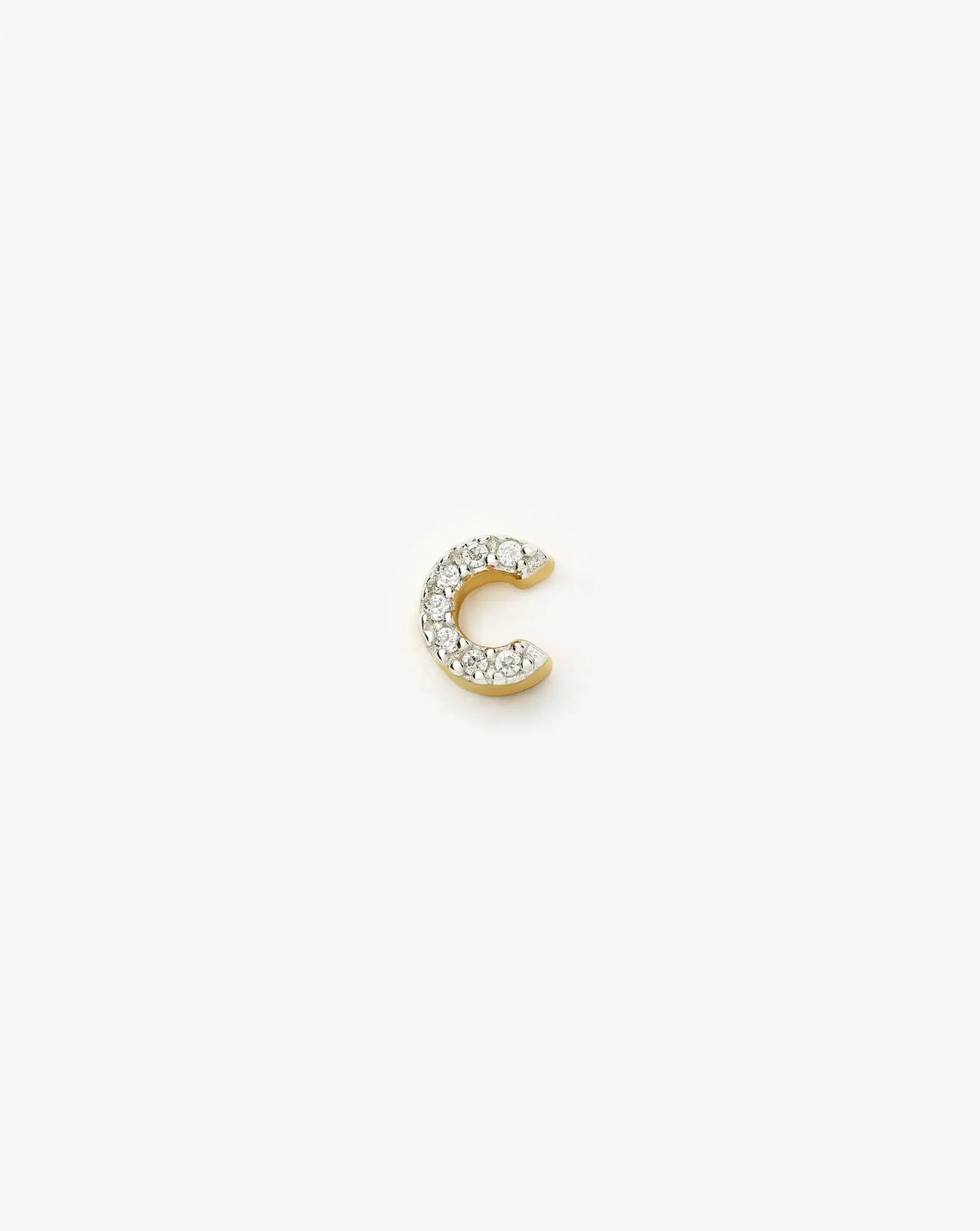 Avaline Pave Initial Single Stud Earring - Initial C