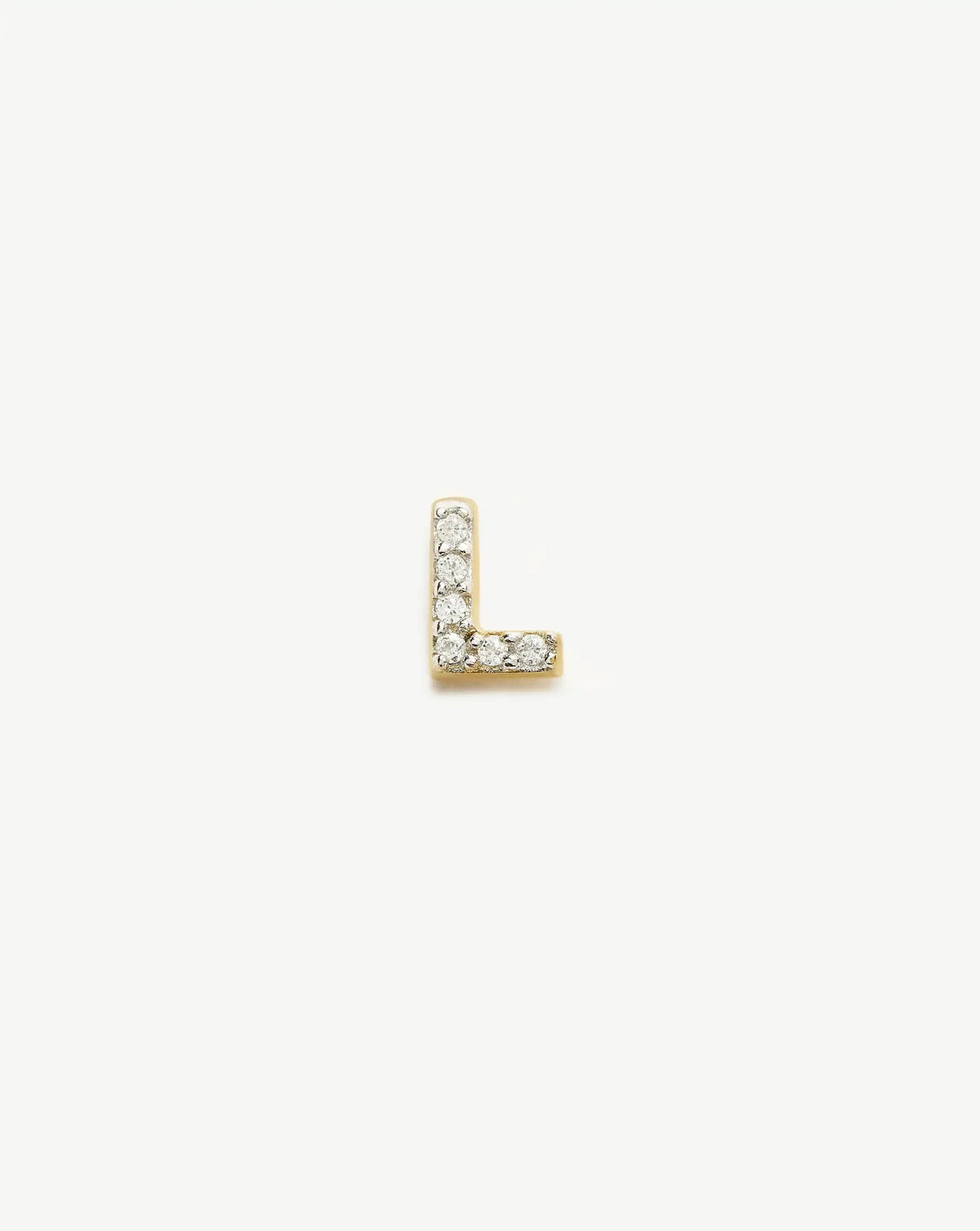 Avaline Pave Initial Single Stud Earring - Initial L